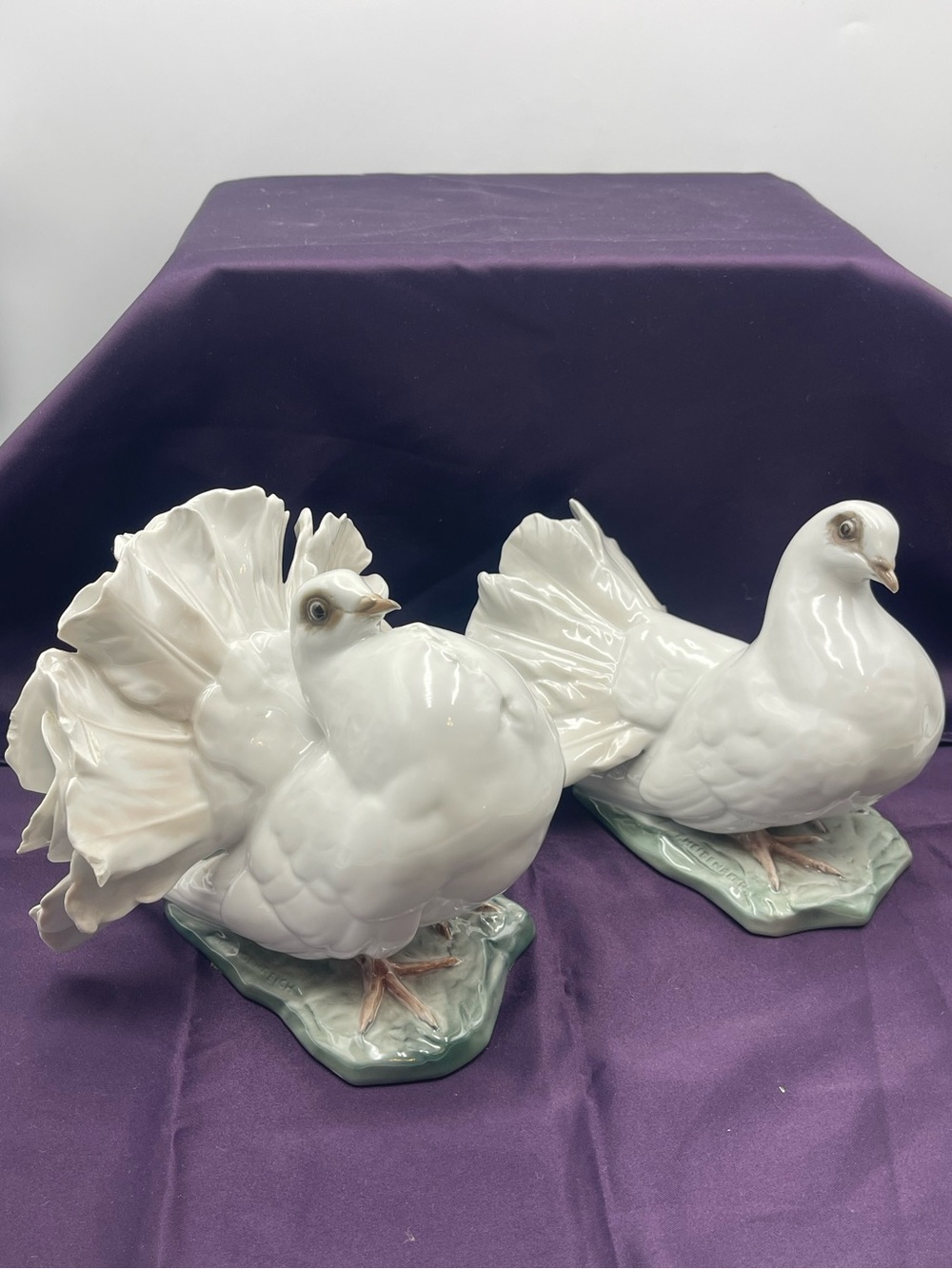 RARE VTG Rosenthal Germany White Doves #1500 #1589 Sculpture Set Heidenreich Art